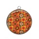 Pendentif Cabochon Argent - fond fleur
