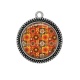 Pendentif Cabochon Argent - fond fleur