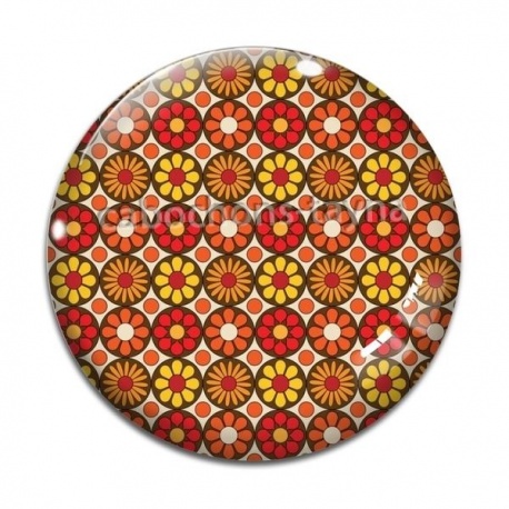 Cabochon Verre - fond fleur
