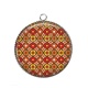 Pendentif Cabochon Argent - fond fleur