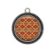 Pendentif Cabochon Argent - fond fleur