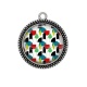 Pendentif Cabochon Argent - fond abstrait 