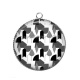 Pendentif Cabochon Argent - fond géométrique
