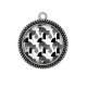 Pendentif Cabochon Argent - fond géométrique