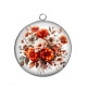 Pendentif Cabochon Argent - fleur