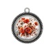 Pendentif Cabochon Argent - fleur