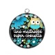 Pendentif Cabochon Argent - une maîtresse super chouette