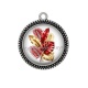 Pendentif Cabochon Argent - feuille exotique 