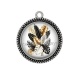 Pendentif Cabochon Argent - feuille exotique 