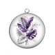 Pendentif Cabochon Argent - feuille exotique 