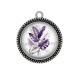 Pendentif Cabochon Argent - feuille exotique 