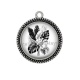 Pendentif Cabochon Argent - feuille exotique 