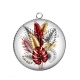 Pendentif Cabochon Argent - feuille exotique 
