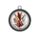 Pendentif Cabochon Argent - feuille exotique 