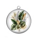 Pendentif Cabochon Argent - feuille exotique 