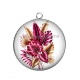 Pendentif Cabochon Argent - feuille exotique 