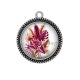 Pendentif Cabochon Argent - feuille exotique 