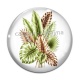 Cabochon Verre - feuille exotique 