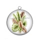 Pendentif Cabochon Argent - feuille exotique 
