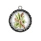 Pendentif Cabochon Argent - feuille exotique 