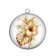 Pendentif Cabochon Argent - fleur exotique