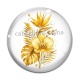Cabochon Verre - fleur exotique