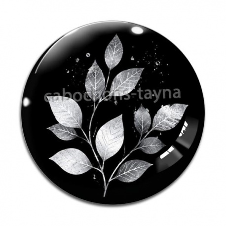 Cabochon Verre - feuille 