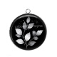 Pendentif Cabochon Argent - feuille 
