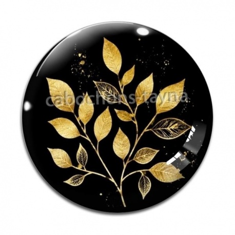 Cabochon Verre - feuille 