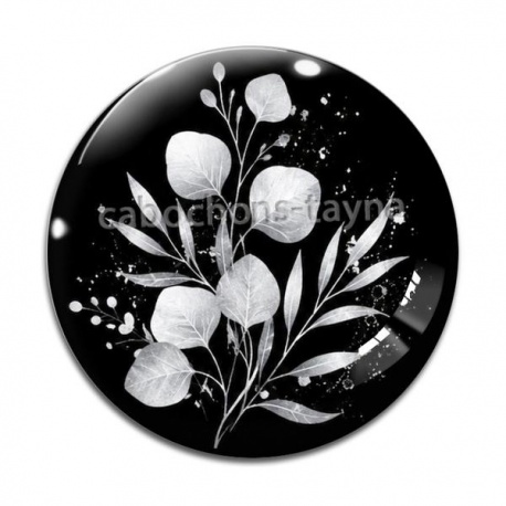Cabochon Verre - feuille 