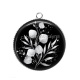 Pendentif Cabochon Argent - feuille 