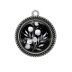 Pendentif Cabochon Argent - feuille 