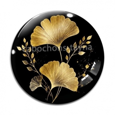 Cabochon Verre - feuille 