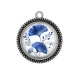Pendentif Cabochon Argent - feuille 