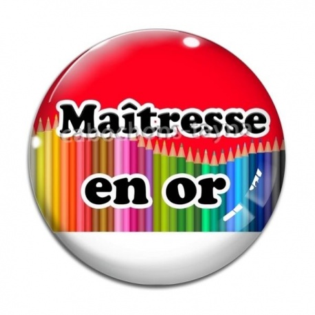 Cabochon Verre - maîtresse en or