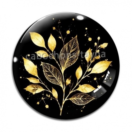 Cabochon Verre - feuille 