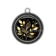 Pendentif Cabochon Argent - feuille 