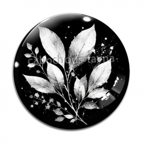 Cabochon Verre - feuille 