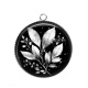 Pendentif Cabochon Argent - feuille 