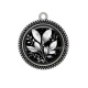 Pendentif Cabochon Argent - feuille 