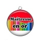 Pendentif Cabochon Argent - maîtresse en or