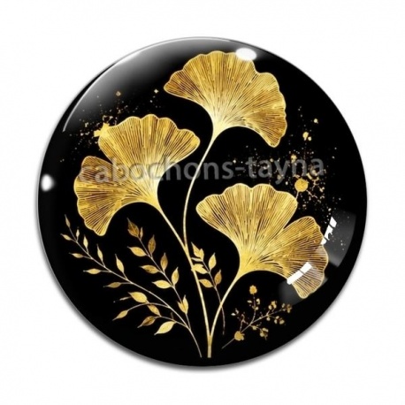 Cabochon Verre - feuille 