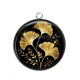 Pendentif Cabochon Argent - feuille 