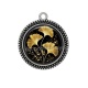 Pendentif Cabochon Argent - feuille 