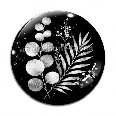 Cabochon Verre - feuille 