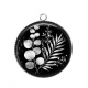 Pendentif Cabochon Argent - feuille 