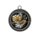 Pendentif Cabochon Argent - feuille exotique 
