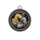 Pendentif Cabochon Argent - feuille exotique 