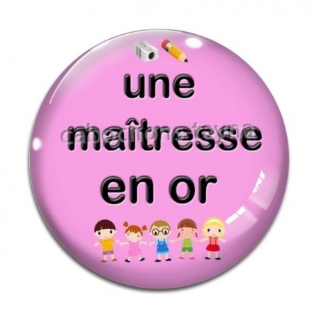 Cabochon Verre - maîtresse en or