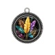 Pendentif Cabochon Argent - feuille exotique 